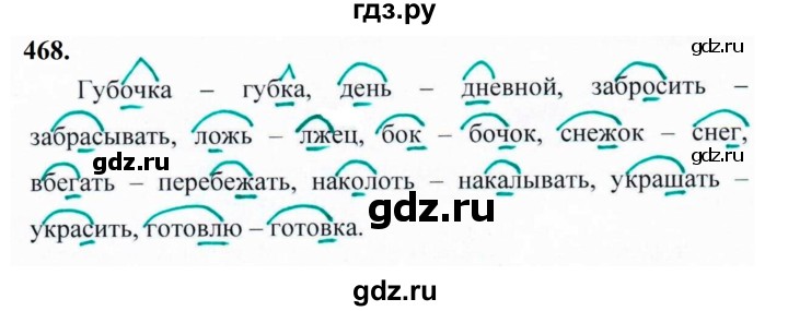 ГДЗ по русскому языку 5 класс  Ладыженская   упражнение - 468, Решебник №1 к учебнику 2019