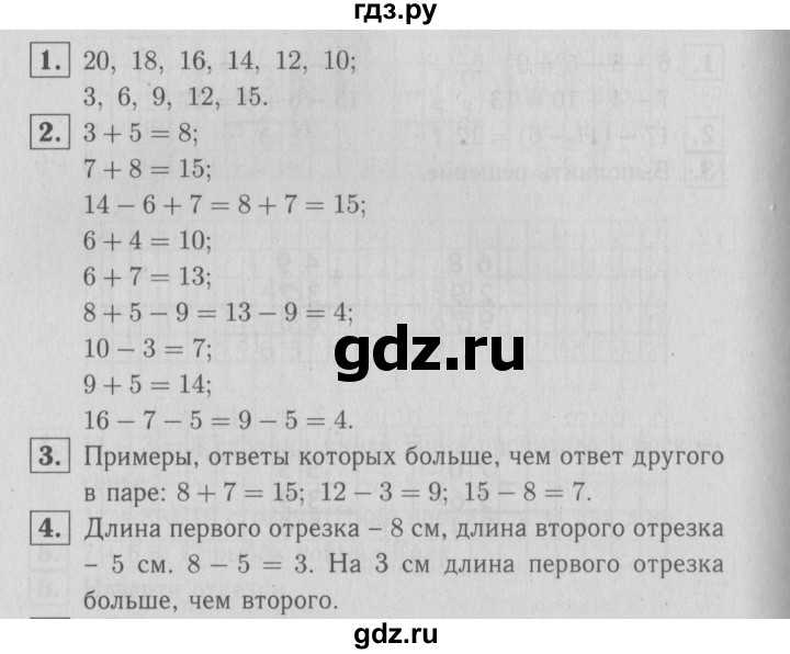 ГДЗ по математике 2 класс Моро рабочая тетрадь  часть №1 страница - 3, Решебник №2 к тетради 2016