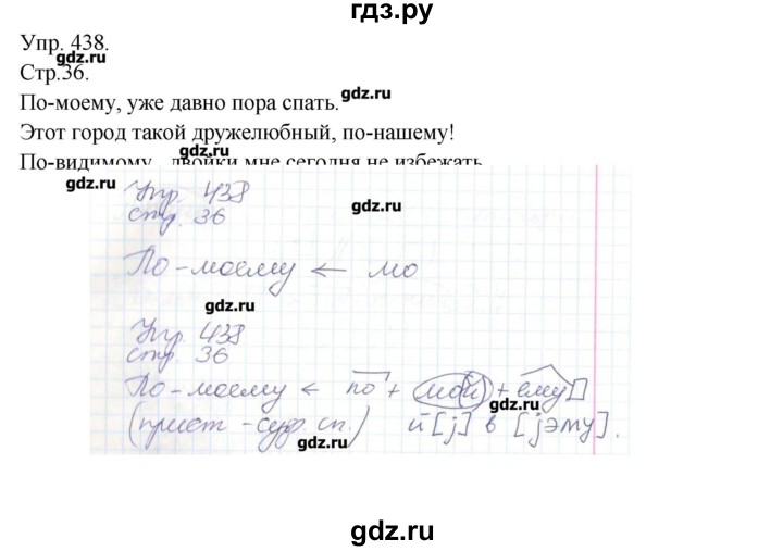 ГДЗ по русскому языку 7 класс  Львова   упражнение - 438, Решебник №1