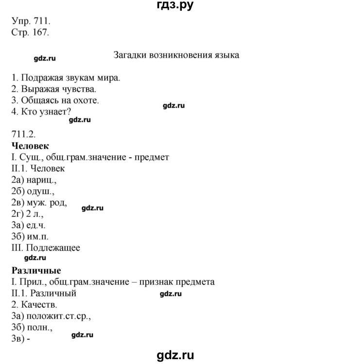 ГДЗ по русскому языку 7 класс  Львова   упражнение - 711, Решебник №1
