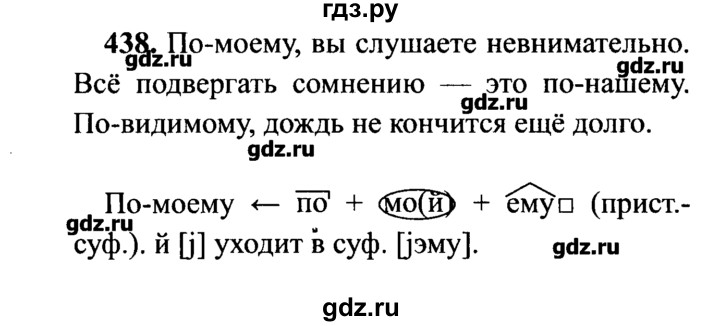 ГДЗ по русскому языку 7 класс  Львова   упражнение - 438, решебник №2