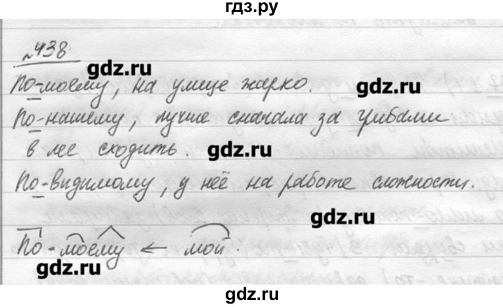 ГДЗ по русскому языку 7 класс  Львова   упражнение - 438, решебник №3