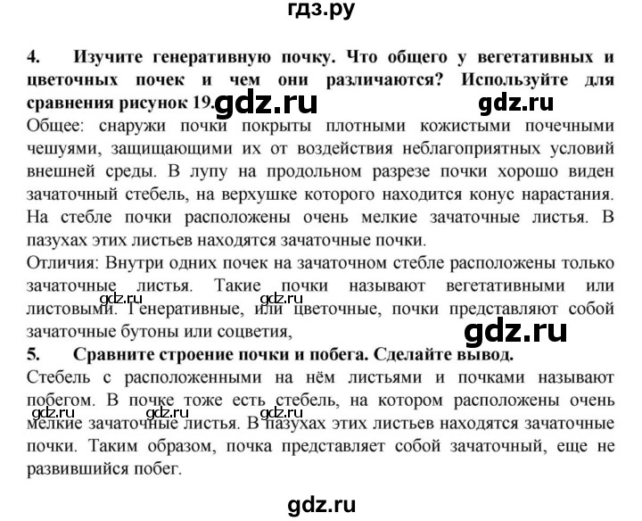 ГДЗ по биологии 6 класс Пасечник Многообразие покрытосеменных растений  § 5. Побег и почки  - Лабораторная работа, решебник