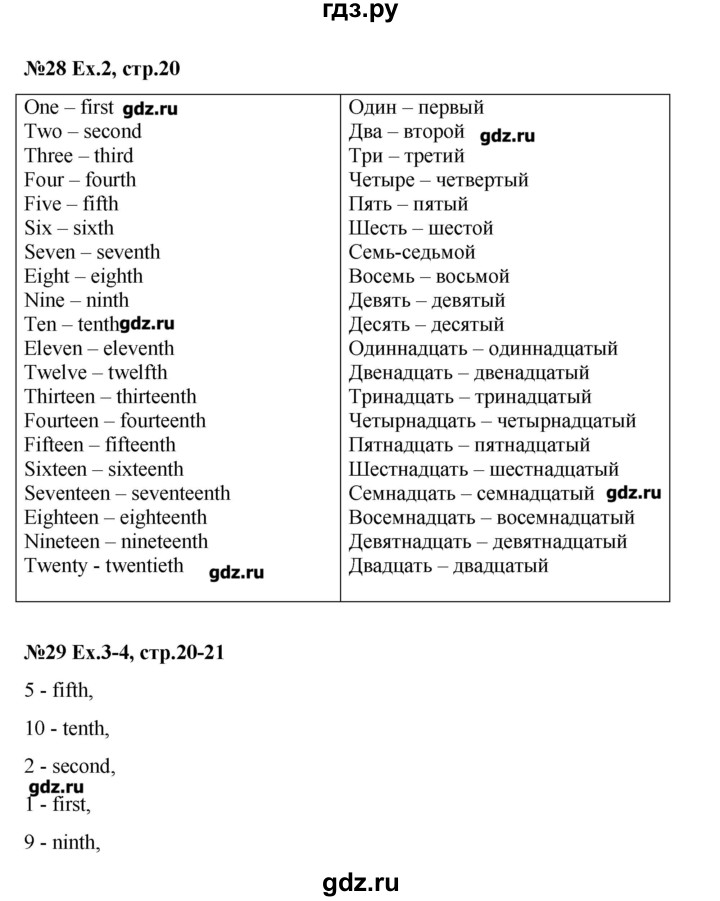 ГДЗ по английскому языку 4 класс  Кауфман Happy English  часть 1. страница - 20, Решебник №1